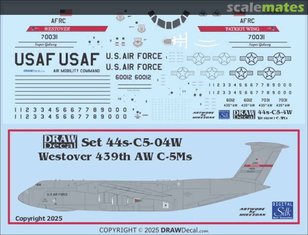 Boxart USAF 439th Airlift Wing Westover C-5M Super Galaxy 44s-C5-04W Draw Decal Boxart USAF 439th Airlift Wing Westover C-5M Super Galaxy 44s-C5-04W Draw Decal