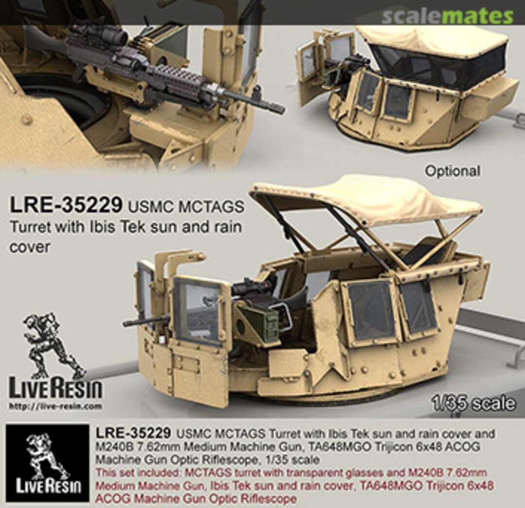 Boxart USMC Turret w/ Ibis Tek sun + rain cover and M240B LRE-35229 Live Resin Boxart USMC Turret w/ Ibis Tek sun + rain cover and M240B LRE-35229 Live Resin