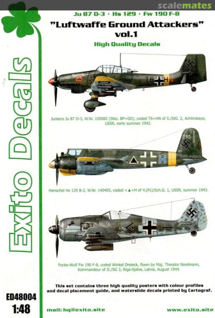 Boxart Luftwaffe Ground Attackers vol.1 ED48004 Exito Decals Boxart Luftwaffe Ground Attackers vol.1 ED48004 Exito Decals