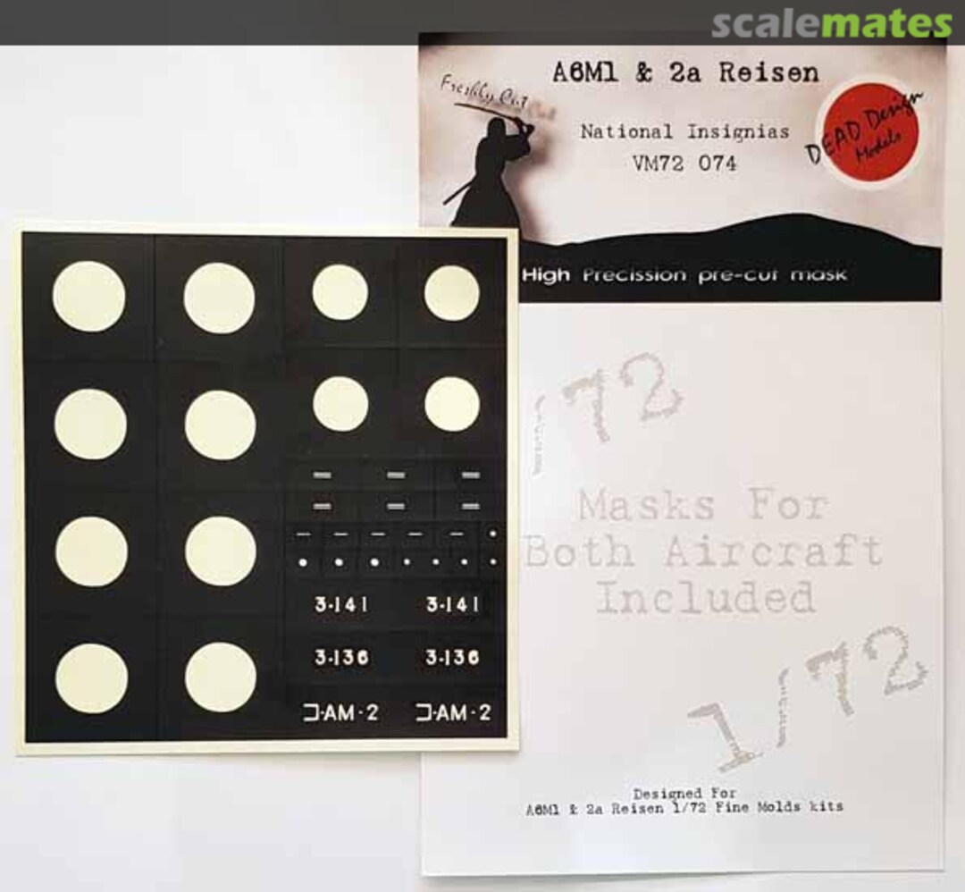 Boxart Mitsubishi A6M1/2a Reisen National Insignias (set for both) Masks VM72074 DEAD Design Models Boxart Mitsubishi A6M1/2a Reisen National Insignias (set for both) Masks VM72074 DEAD Design Models