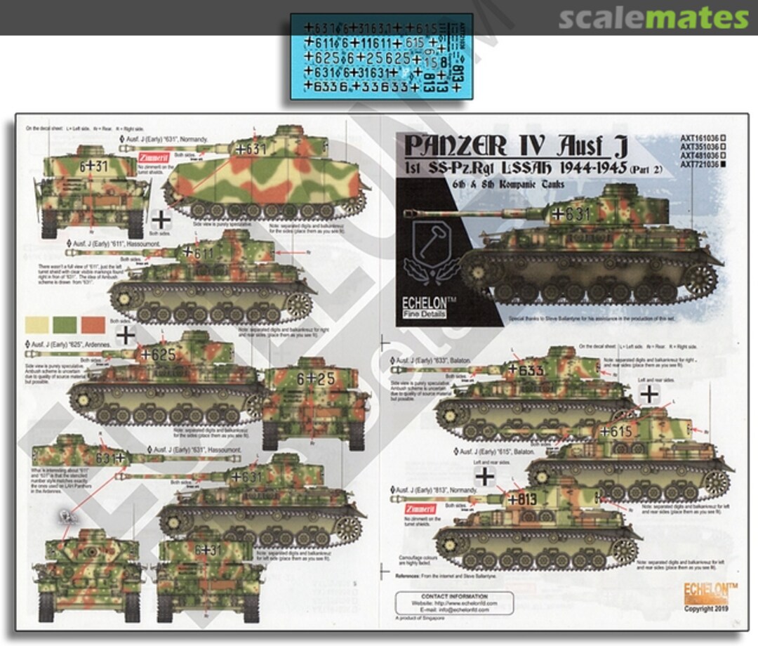 Boxart LAH Panzer IV Ausf. Js 1944-1945 (Pt 2) AXT721036 Echelon Fine Details Boxart LAH Panzer IV Ausf. Js 1944-1945 (Pt 2) AXT721036 Echelon Fine Details