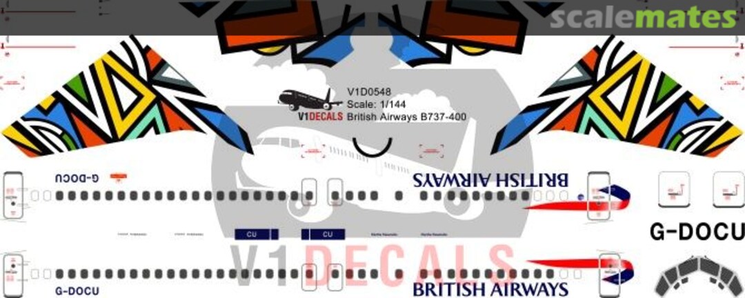 Boxart British Airways Boeing 737-400 V1D0548-144 V1 Decals Boxart British Airways Boeing 737-400 V1D0548-144 V1 Decals