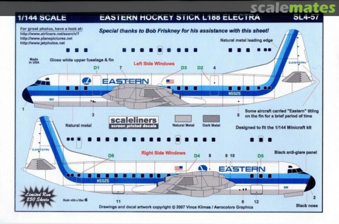 Boxart Eastern Hockey Stick L188 Electra SL4-57 Scaleliners Decals Boxart Eastern Hockey Stick L188 Electra SL4-57 Scaleliners Decals
