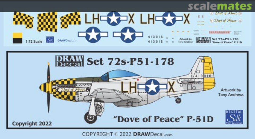 Boxart “Dove of Peace” P-51D 72-P51-178 Draw Decal Boxart “Dove of Peace” P-51D 72-P51-178 Draw Decal