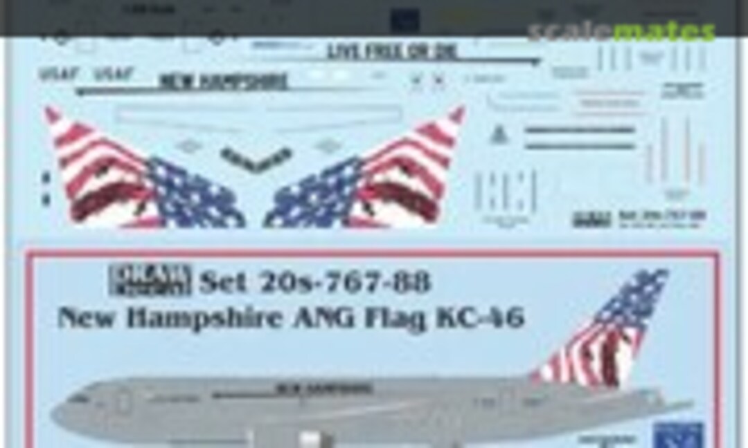 1:144 USAF KC-46A New Hampshire ANG US Flag Tail (Draw Decal 44s-767-88)
