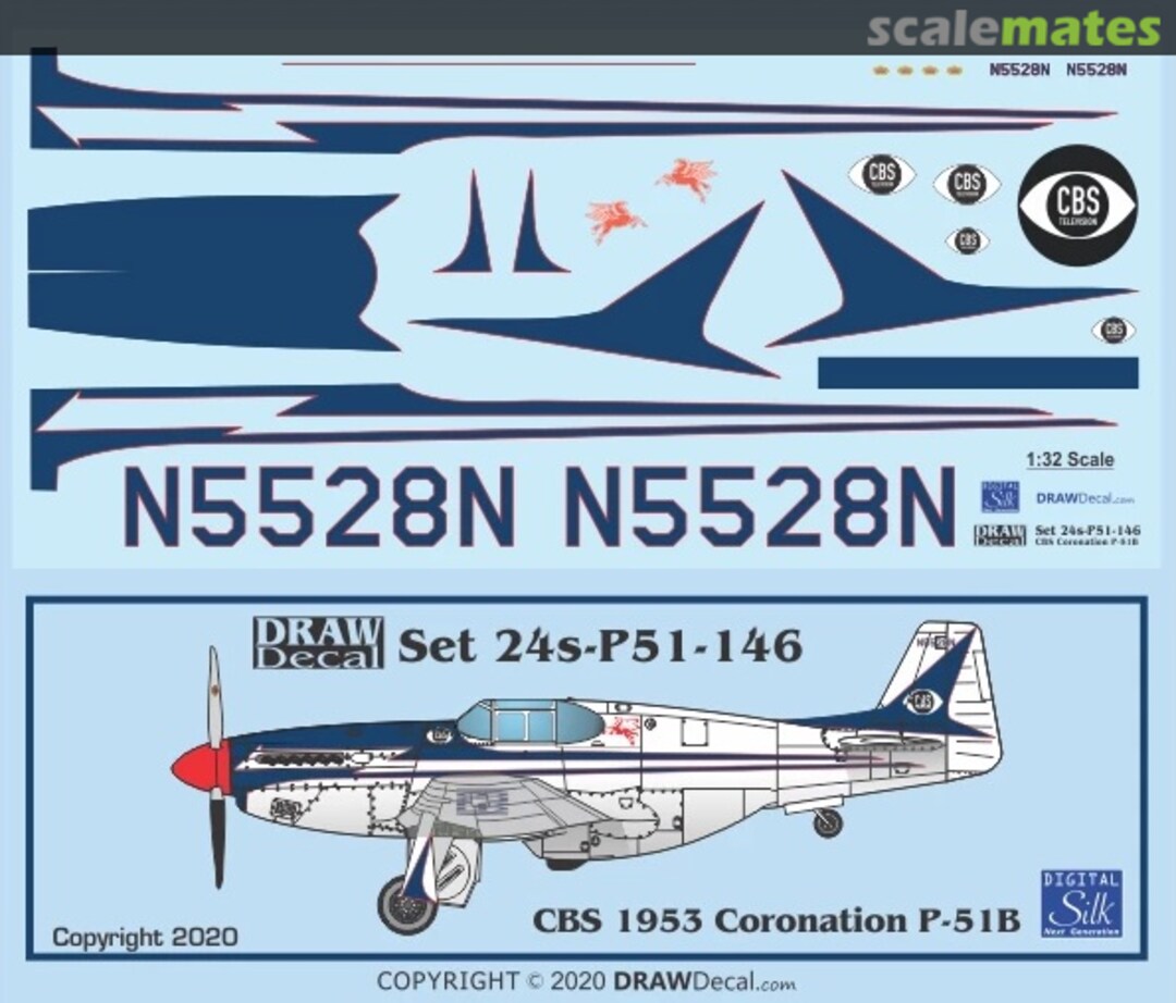 Boxart CBS 1953 Coronation P-51B 24-P51-146 Draw Decal Boxart CBS 1953 Coronation P-51B 24-P51-146 Draw Decal
