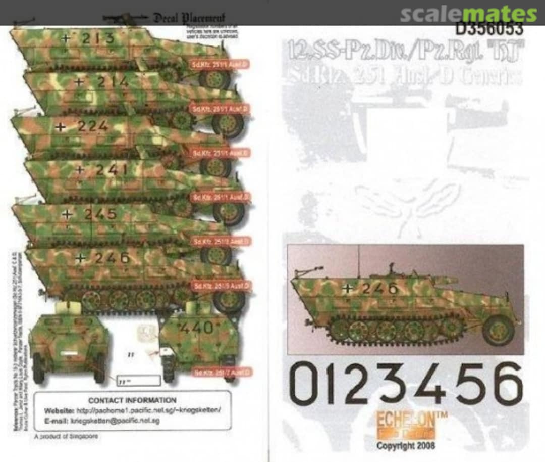 Boxart 12 SS Pz.Div./Pz.Rgt. HJ Sd.Kfz. 251 Ausf. D D356053 Echelon Fine Details Boxart 12 SS Pz.Div./Pz.Rgt. HJ Sd.Kfz. 251 Ausf. D D356053 Echelon Fine Details