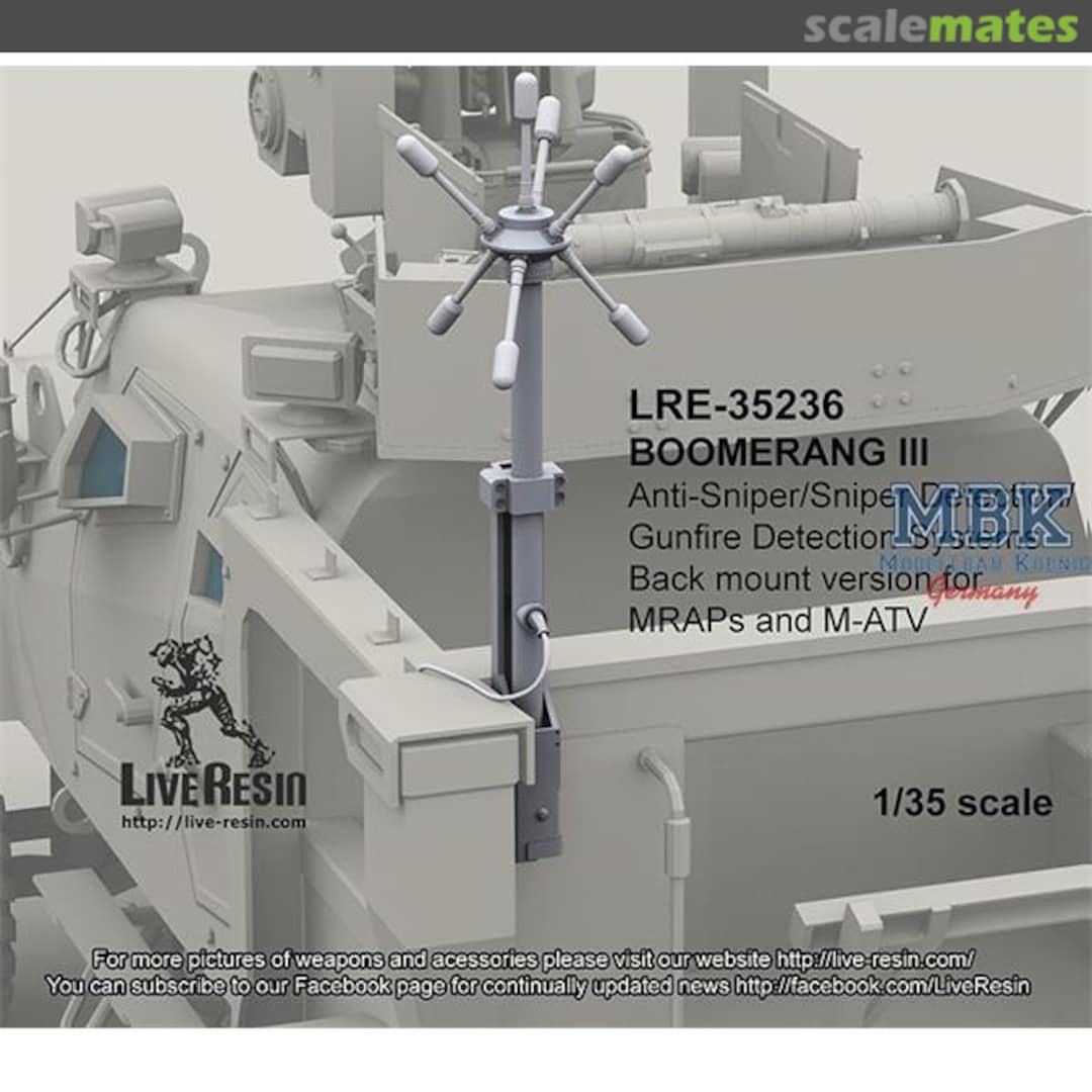 Boxart Boomerang III Anti-Sniper etc for MRAPs and M-ATV LRE-35236 Live Resin Boxart Boomerang III Anti-Sniper etc for MRAPs and M-ATV LRE-35236 Live Resin