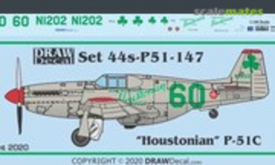 1:144 “Houstonian” P-51C (Draw Decal 44-P51-147) 44-P51-147