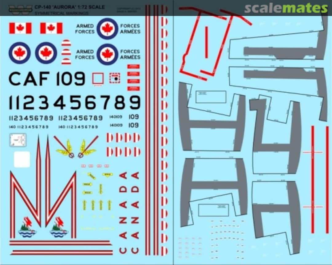 Boxart CP-140 Symmetrical Era Markings 004-72 Canuck Model Products Boxart CP-140 Symmetrical Era Markings 004-72 Canuck Model Products