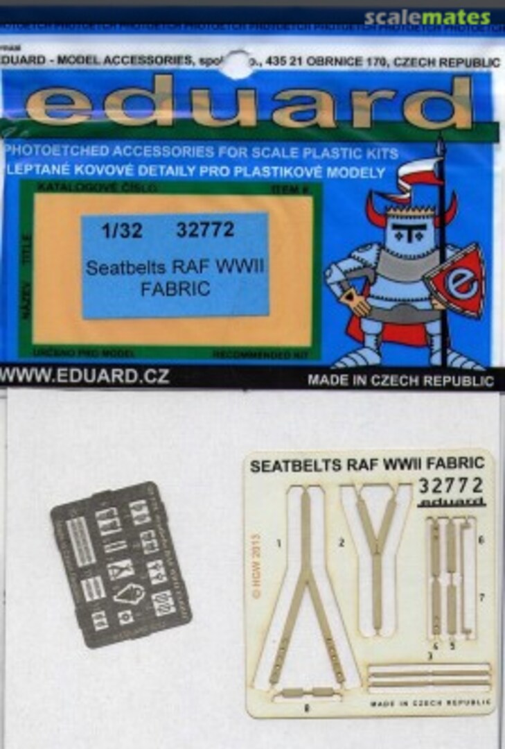 Boxart Seatbelts RAF WWII FABRIC 32772 Eduard Boxart Seatbelts RAF WWII FABRIC 32772 Eduard
