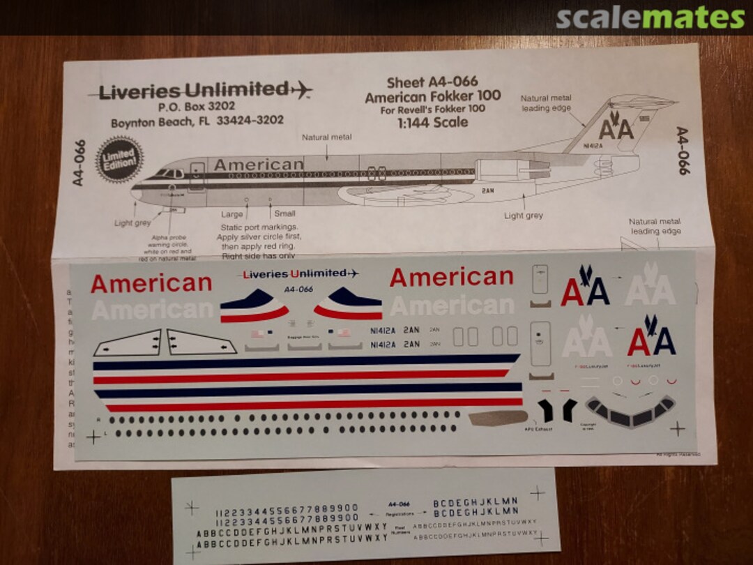Boxart American Airlines F-100 A4-066 Liveries Unlimited/Airway Graphics Boxart American Airlines F-100 A4-066 Liveries Unlimited/Airway Graphics