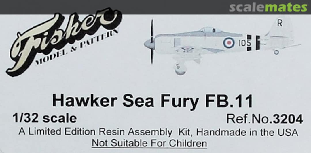 Boxart Hawker Sea Fury FB.11 3204 Fisher Model & Pattern