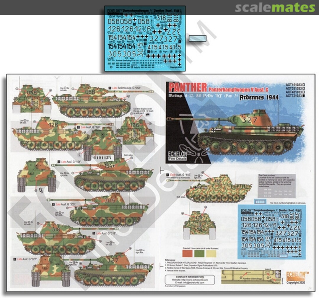 Boxart 12. SS-Pz.Div. Panthers (Pt3) Ardennes 1944 AXT721033 Echelon Fine Details Boxart 12. SS-Pz.Div. Panthers (Pt3) Ardennes 1944 AXT721033 Echelon Fine Details
