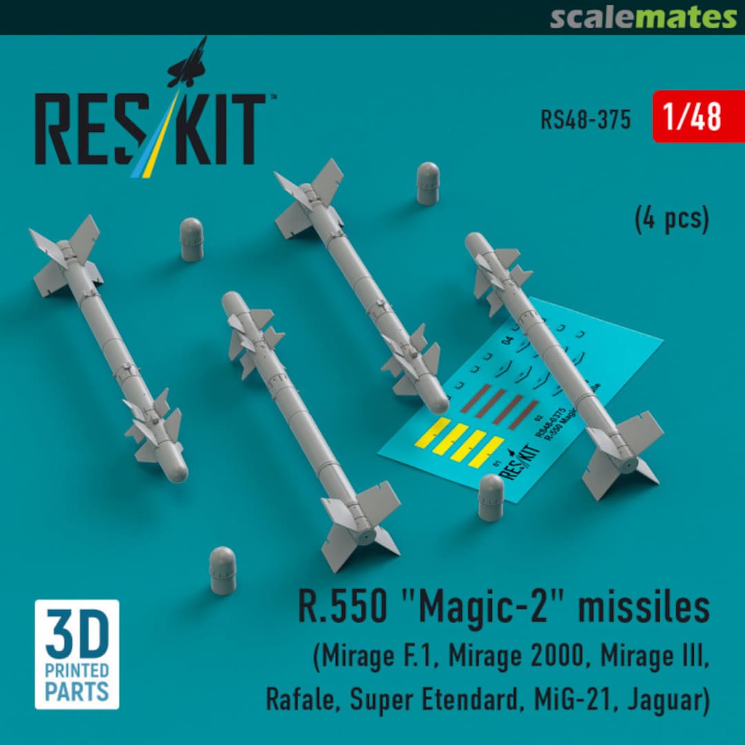 Boxart R.550 Magic-2 missiles (4 pcs) RS48-0375 ResKit