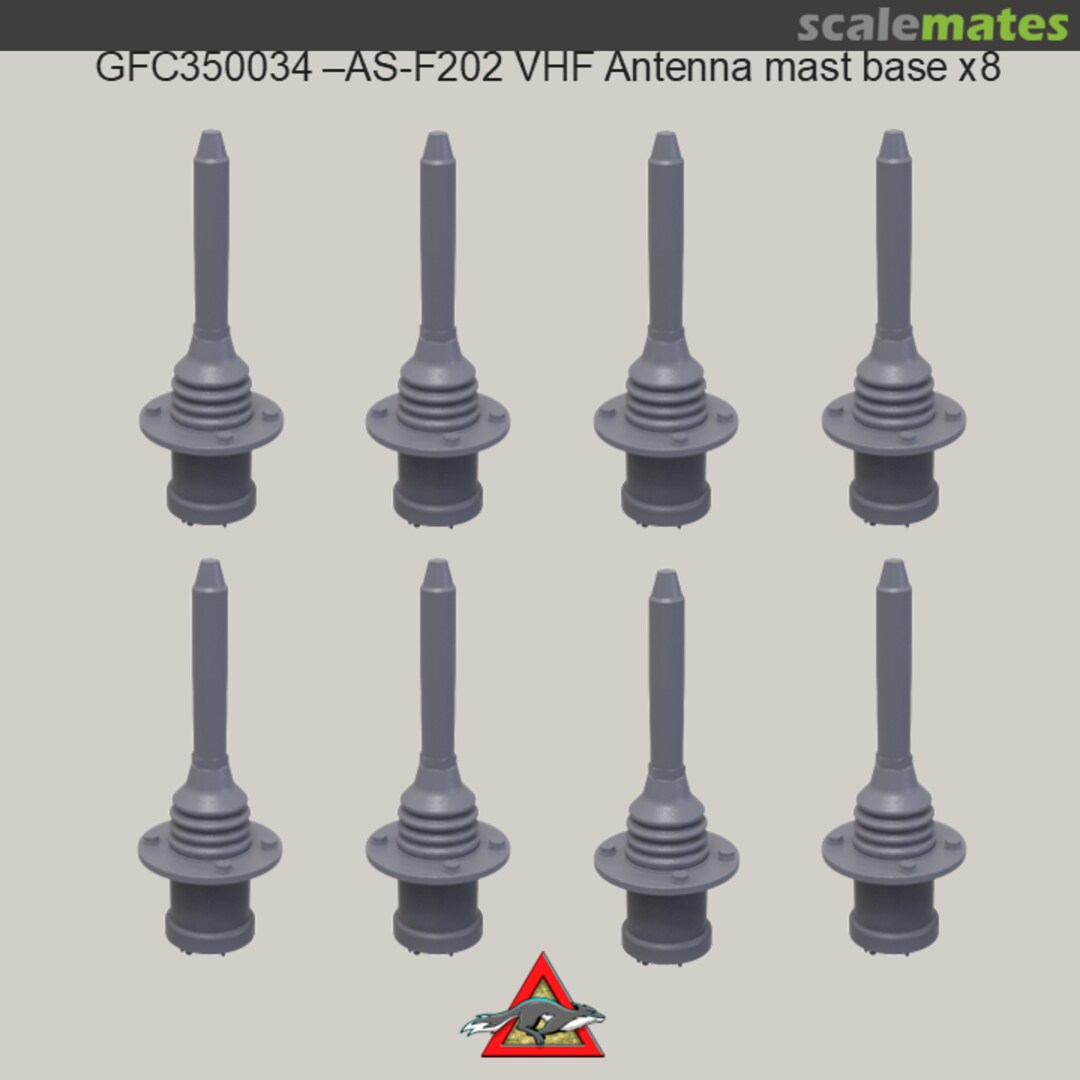 Boxart AS-F202 VHF Antenna mast base x8 GFC350034 Grey Fox Concepts