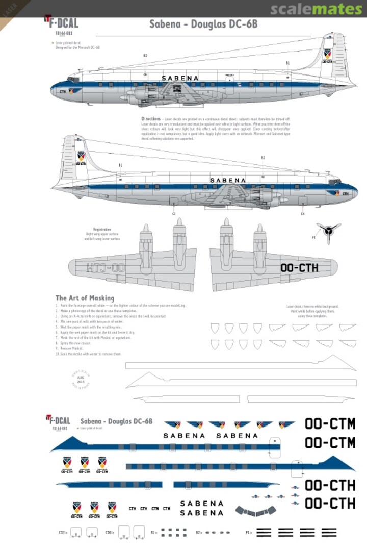 Boxart Sabena - Douglas DC-6B FD144-693 F-DCAL Boxart Sabena - Douglas DC-6B FD144-693 F-DCAL