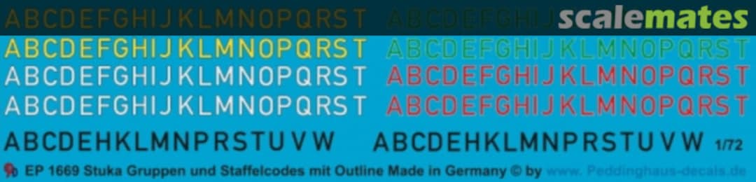 Boxart Stuka Gruppencodes mit Outline EP 1669 Peddinghaus-Decals Boxart Stuka Gruppencodes mit Outline EP 1669 Peddinghaus-Decals