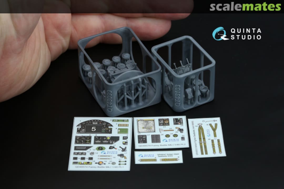 Contents Fairey Battle Mk.I interior 3D decals (with 3D-printed resin parts) QD+48574 Quinta Studio Contents Fairey Battle Mk.I interior 3D decals (with 3D-printed resin parts) QD+48574 Quinta Studio