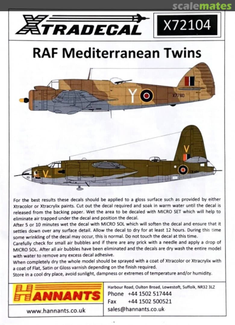 Boxart RAF Mediterranean Twins X72104 Xtradecal Boxart RAF Mediterranean Twins X72104 Xtradecal
