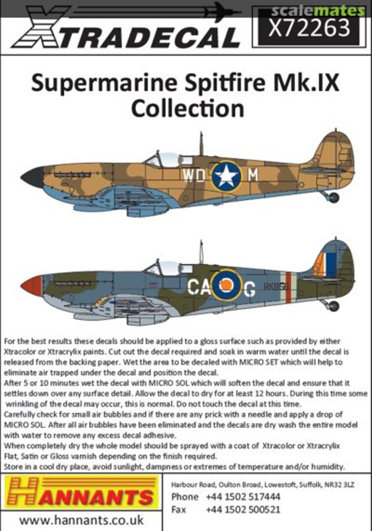 Boxart Supermarine Spitfire Mk.IX Collection X72263 Xtradecal Boxart Supermarine Spitfire Mk.IX Collection X72263 Xtradecal