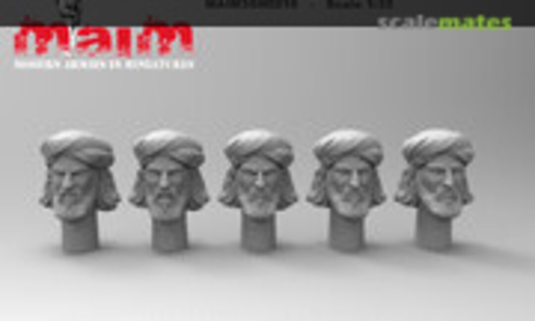 1:35 Taliban Head Set #2 - Bearded with 5 Diff. Face Impressions (MAiM MAIM35H0216) MAIM35H0216