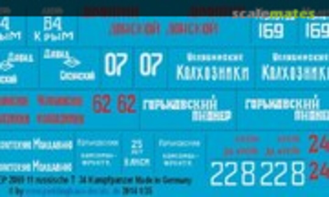 1:35 11 russische T 34 Panzer (Peddinghaus-Decals EP 2869) EP 2869