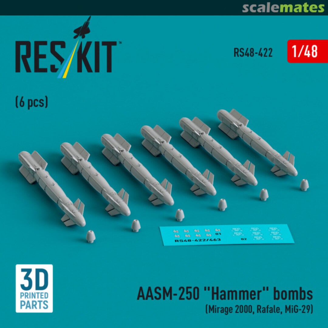 Boxart AASM-250 Hammer bombs (6 pcs) RS48-0422 ResKit