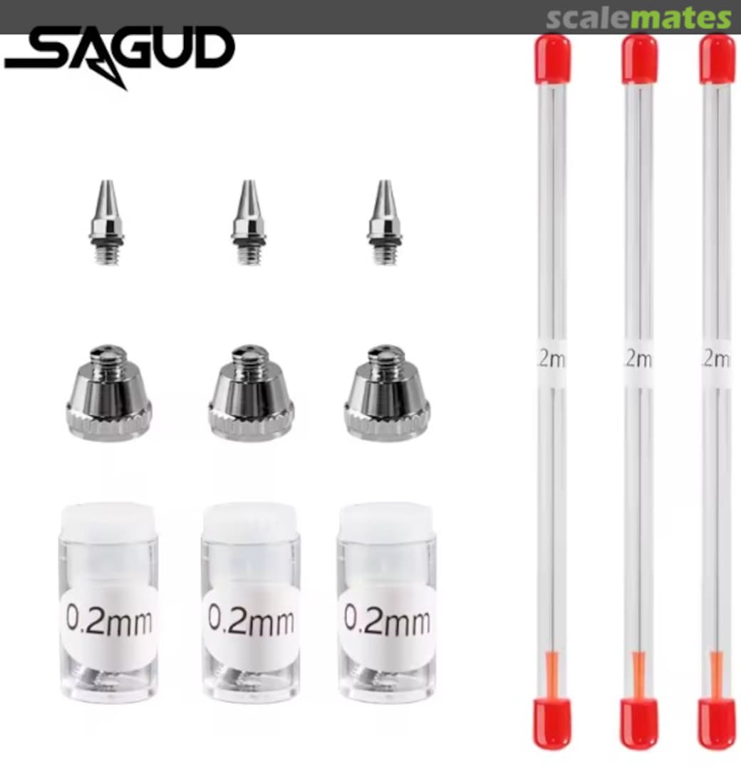 Boxart Airbrush Needle Nozzle Cap Replacement Parts with Nozzle Wrench & Cleaning Brush SD-364142-130-02-3 Sagud