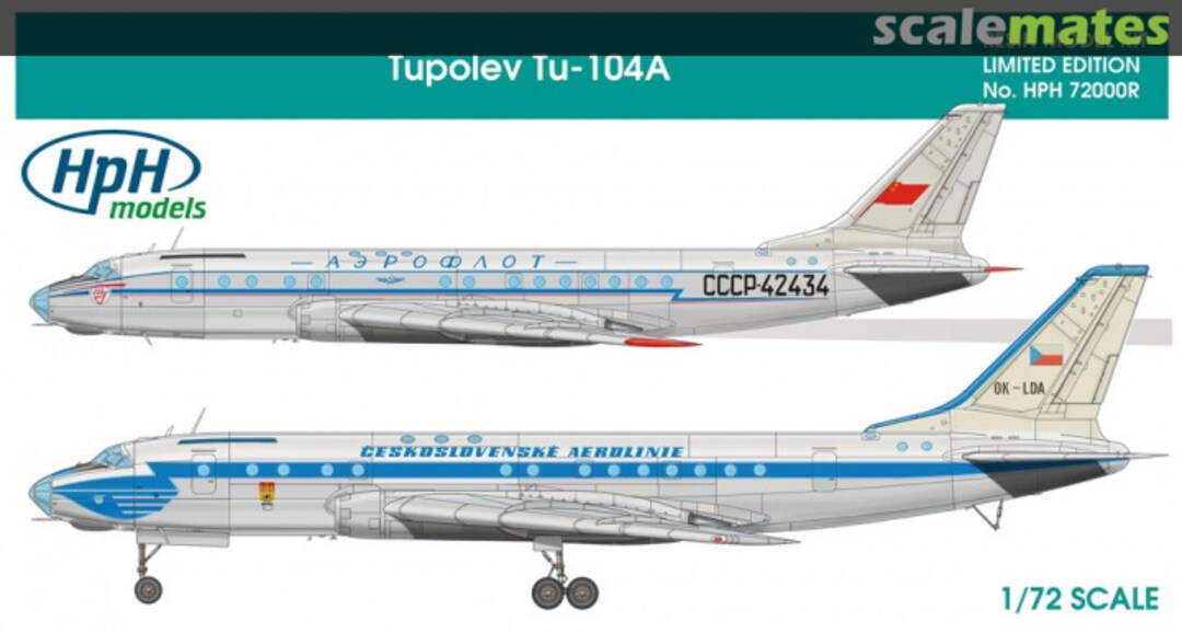 Boxart Tupolev Tu-104A HPH 72000R HpH models Boxart Tupolev Tu-104A HPH 72000R HpH models