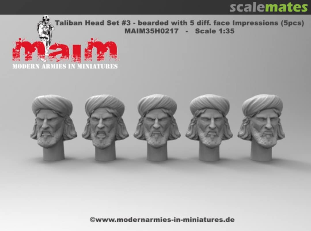 Boxart Taliban Head Set #3 - Bearded with 5 Diff. Face Impressions MAIM35H0217 MAiM Boxart Taliban Head Set #3 - Bearded with 5 Diff. Face Impressions MAIM35H0217 MAiM