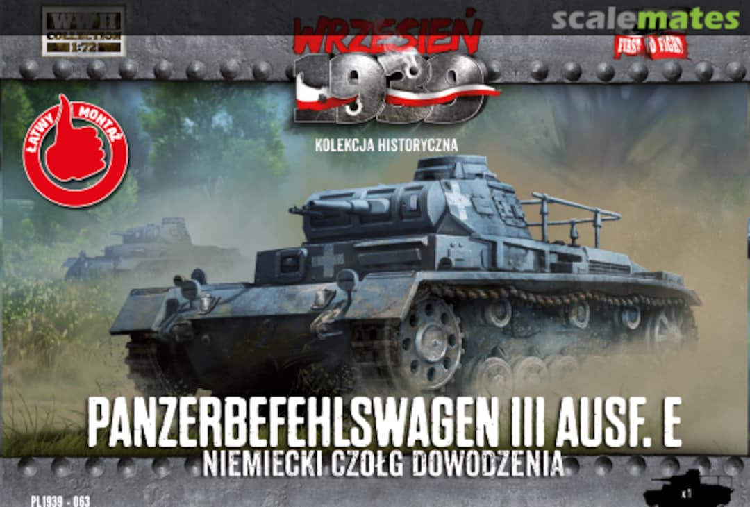 Boxart Panzerbefehlswagen III Ausf. E PL1939-063 First to Fight Boxart Panzerbefehlswagen III Ausf. E PL1939-063 First to Fight
