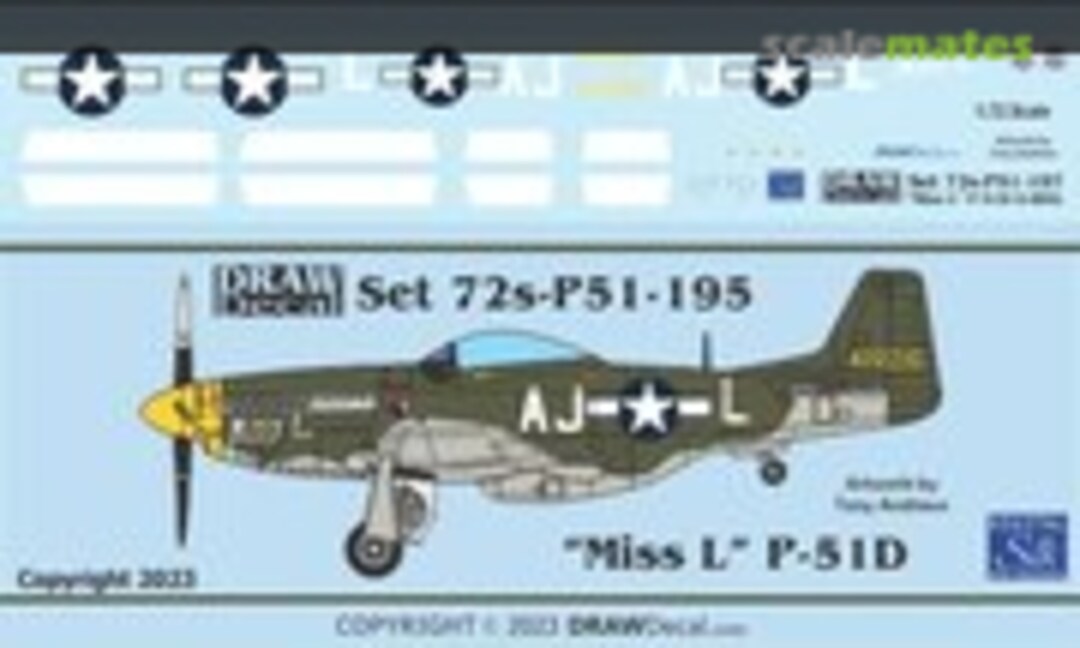 1:72 “Miss L” P-51D (Draw Decal 72-P51-197) 72-P51-197