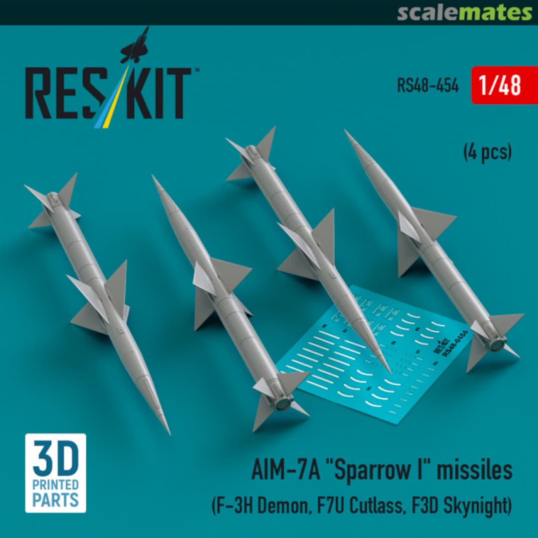 Boxart AIM-7A Sparrow I missiles (4 pcs) RS48-0454 ResKit