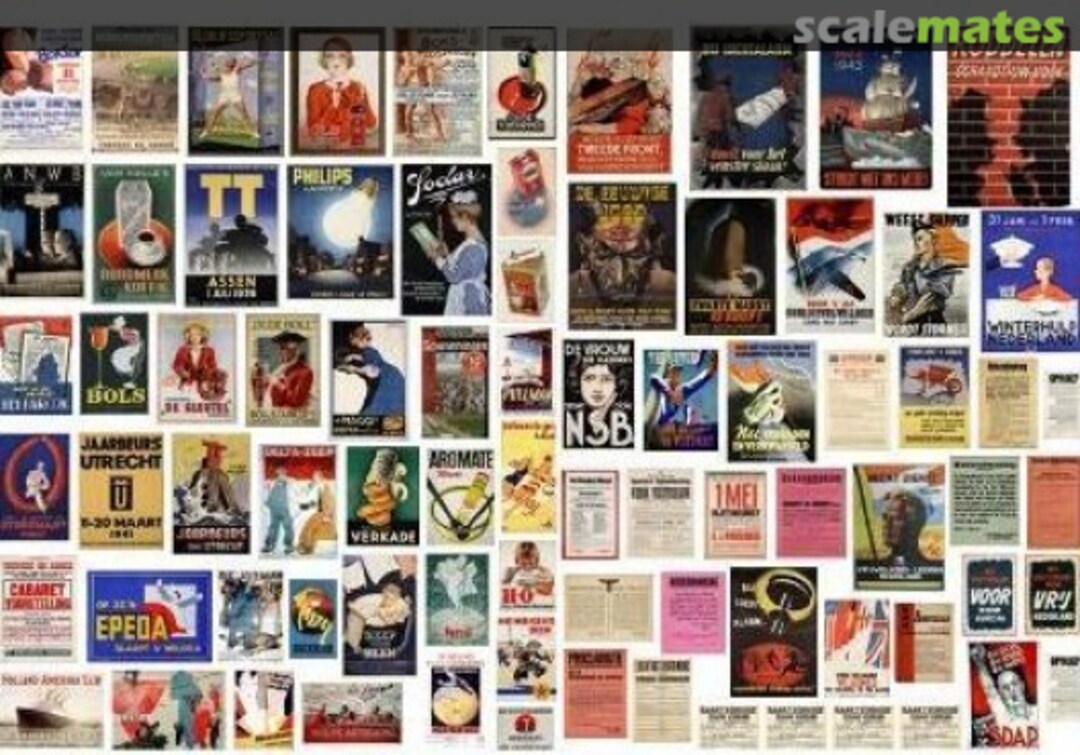 Boxart Mixed Commercial and Political Posters WWII Era - Netherlands / 35028 Reality in Scale Boxart Mixed Commercial and Political Posters WWII Era - Netherlands / 35028 Reality in Scale