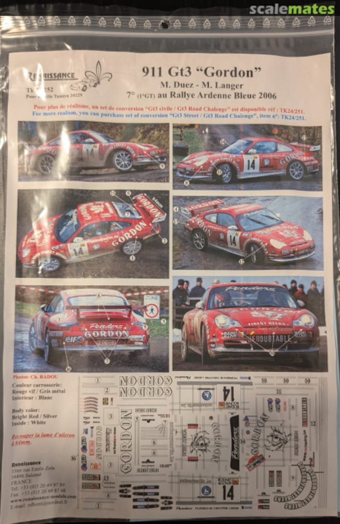 Boxart Porsche 911 GT3 Gordon TK24/252 Renaissance Boxart Porsche 911 GT3 Gordon TK24/252 Renaissance