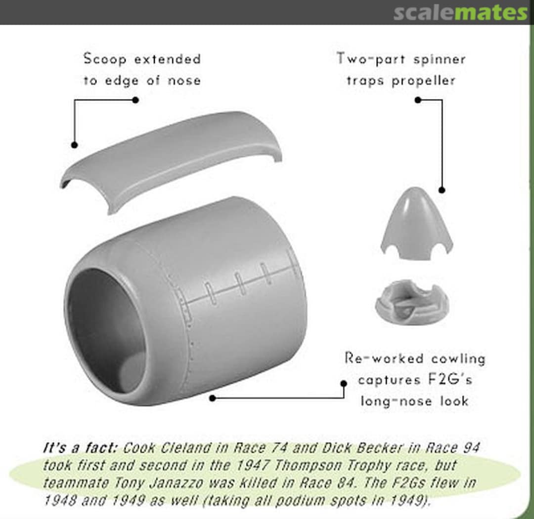 Boxart F2G-1 Super Corsair Racer Cowling and Spinner OBS48013 Obscureco Aircraft