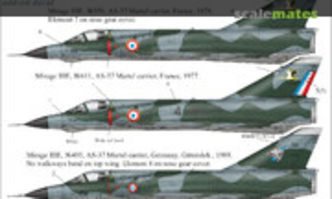 1:32 Mirage IIIE EC 2/4 La Fayette and EC 3/3 Ardennes, AS-37 carrier (UpRise Decal UR3268) UR3268