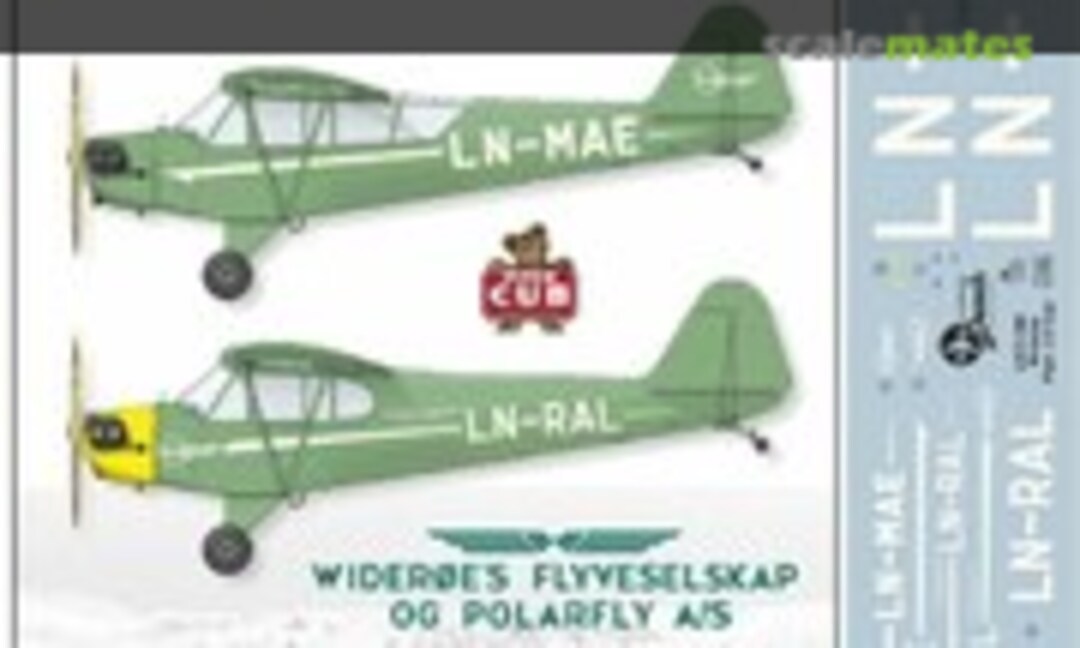 1:72 Wideroe Piper J-3 Cub with masks (Lima November Decals LN72-566) LN72-566