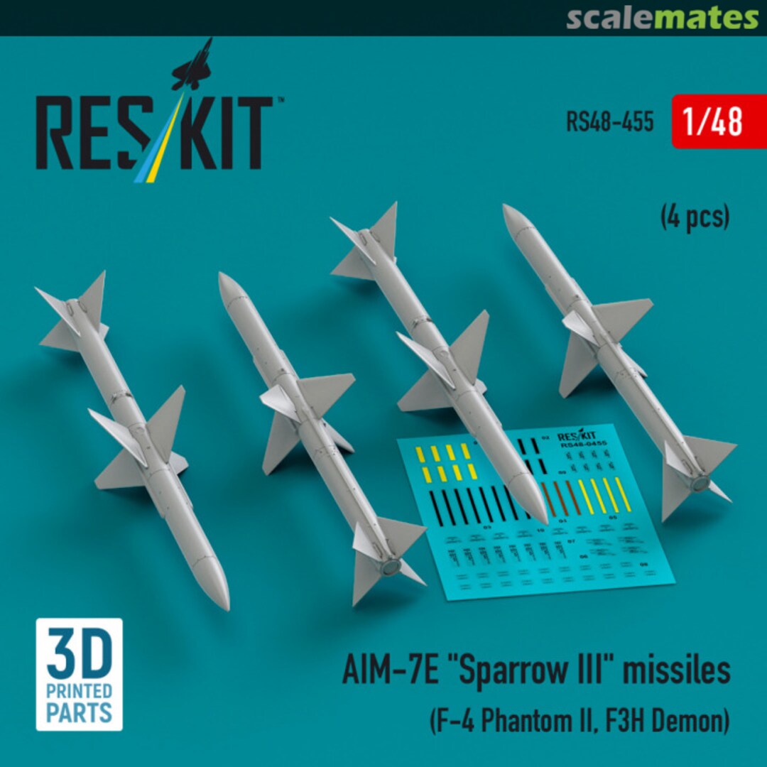 Boxart AIM-7E Sparrow III missiles (4 pcs) RS48-0455 ResKit