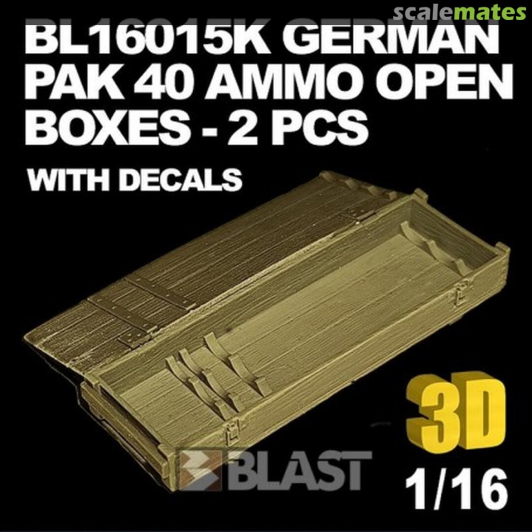 Boxart German PAK 40 Ammo Boxes Open - (2 pcs) BL16015K Blast Models Boxart German PAK 40 Ammo Boxes Open - (2 pcs) BL16015K Blast Models