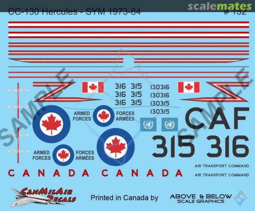 Boxart Lockheed CC-130E Hercules 152 Above & Below Graphics Boxart Lockheed CC-130E Hercules 152 Above & Below Graphics