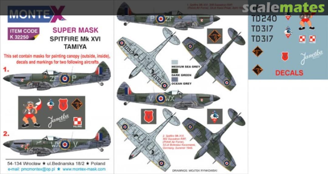 Boxart Spitfire Mk XVI K32250 Montex Boxart Spitfire Mk XVI K32250 Montex