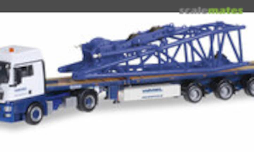 MAN TGX XLX Euro 5 Teletrailer-Sattelzug mit Derrick-Anlenkstück &quot;Wasel&quot; (Herpa 304856)