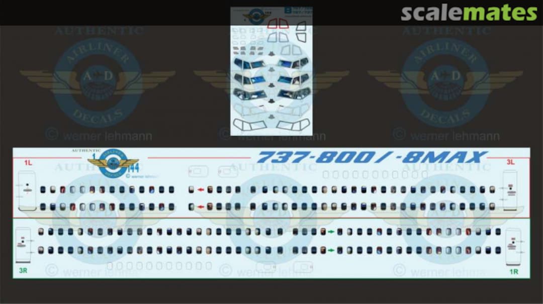 Boxart Cockpit and Cabin Windows B737-800 / -8MAX B737-800 /8 Max Authentic-Airliner-Decals Boxart Cockpit and Cabin Windows B737-800 / -8MAX B737-800 /8 Max Authentic-Airliner-Decals