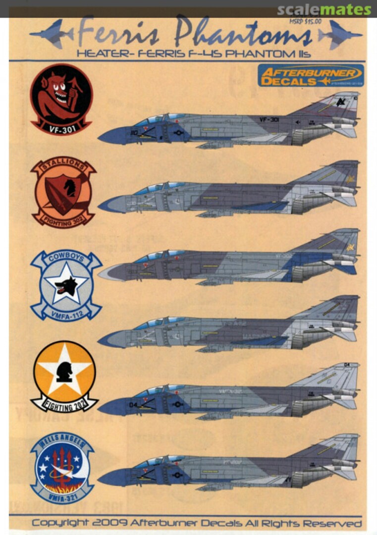 Boxart Ferris Phantoms AD48-051 Afterburner Decals Boxart Ferris Phantoms AD48-051 Afterburner Decals