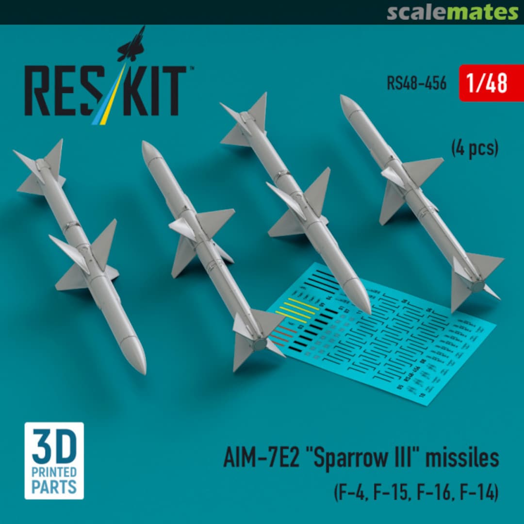 Boxart AIM-7E2 Sparrow III missiles (4 pcs) RS48-0456 ResKit