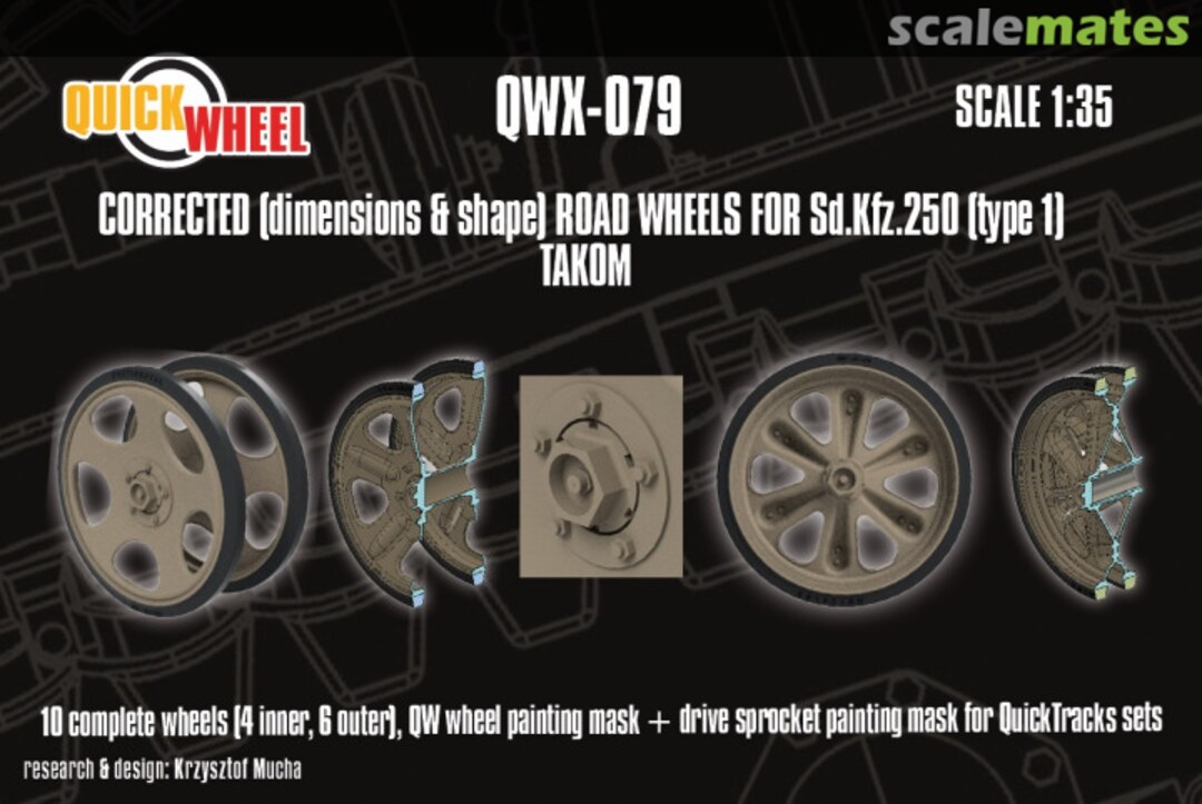 Boxart Sd.Kfz. 250 road wheels (type 1) QW-X079 Quickwheel Boxart Sd.Kfz. 250 road wheels (type 1) QW-X079 Quickwheel