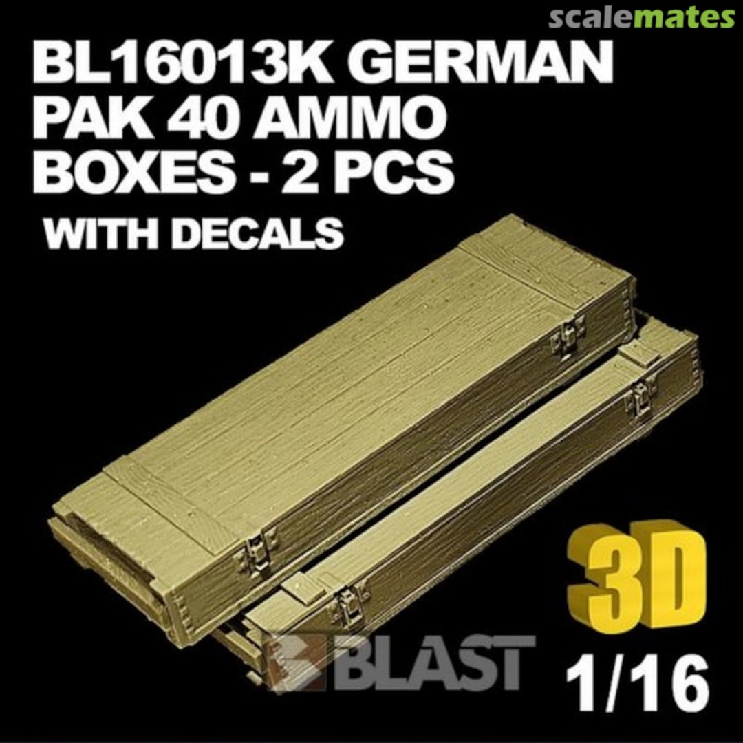 Boxart German PAK 40 Ammo Boxes - (2 pcs) BL16013K Blast Models Boxart German PAK 40 Ammo Boxes - (2 pcs) BL16013K Blast Models