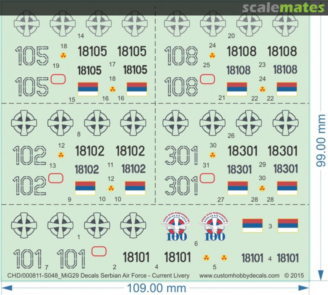 Boxart MiG29 Decals Serbian Air Force - Current Livery 000811-S048 Custom Hobby Decals Boxart MiG29 Decals Serbian Air Force - Current Livery 000811-S048 Custom Hobby Decals